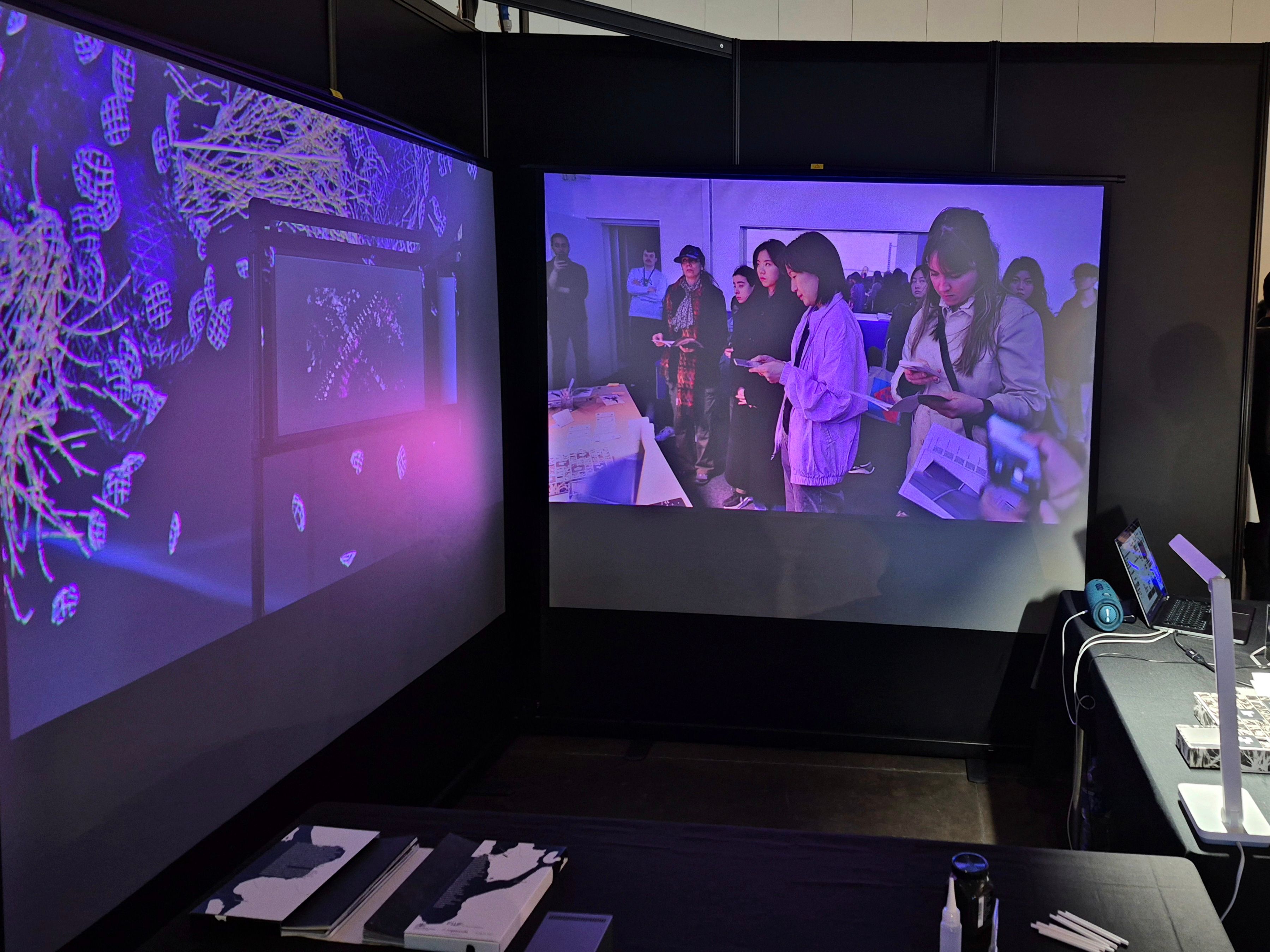 On sharing shape-shifting AI real world narratives in a trade-show environment